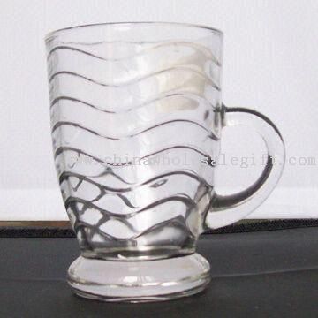 130 ml Capacity Glass Mug with Ripple Pattern
