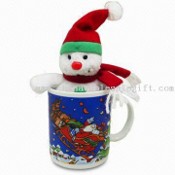 snowman in mug Plush Snowman in Ceramic Mug images
