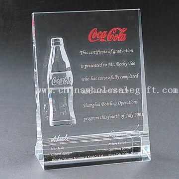 Crystal Trophy with Coca Cola Logo