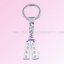 Schlüssel-Kette mit Anh&auml;nger in Form Hose mit Nieten Kristalle images
