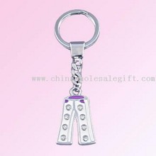 Key Chain with Pendant in Trousers Shape Studded with Crystals images