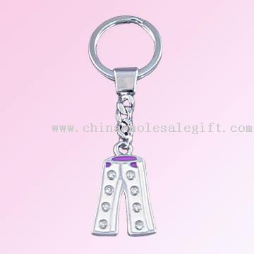 Key Chain with Pendant in Trousers Shape Studded with Crystals