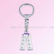 Key Chain with Pendant in Trousers Shape Studded with Crystals images
