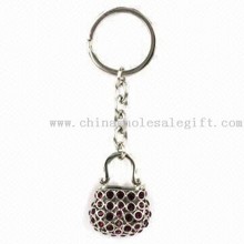 Handbag Metal Keychain with Czech or China Crystals images