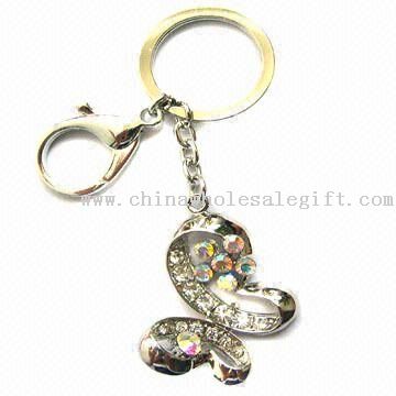 Fashionable Pendant Keychain with Crystal and 9.80cm Total Length