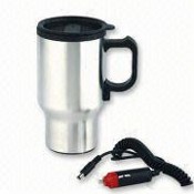 Caneca de inox Auto elétrica com interior de plástico e um adaptador images