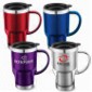 Stainless Steel travel mug with AS translucent plastic outer small picture