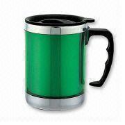 Stainless Steel travel mug with AS translucent plastic outer