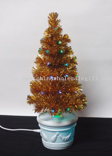 Árvore de Natal de PVC ouro USB com fibra