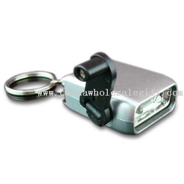 LED Keychain with 40 x 30 x 15mm Dimensions and Rechargeable Lithium Battery