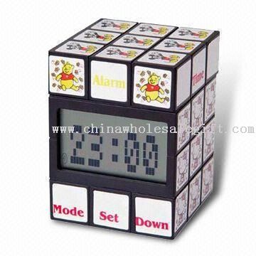Magic Cube Clock with LCD Alarm Clock