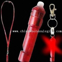 LED Keychian Light with Neck Cord and Whistle images