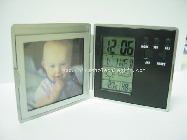 Foldable Photo Frame with Weather Station Clock