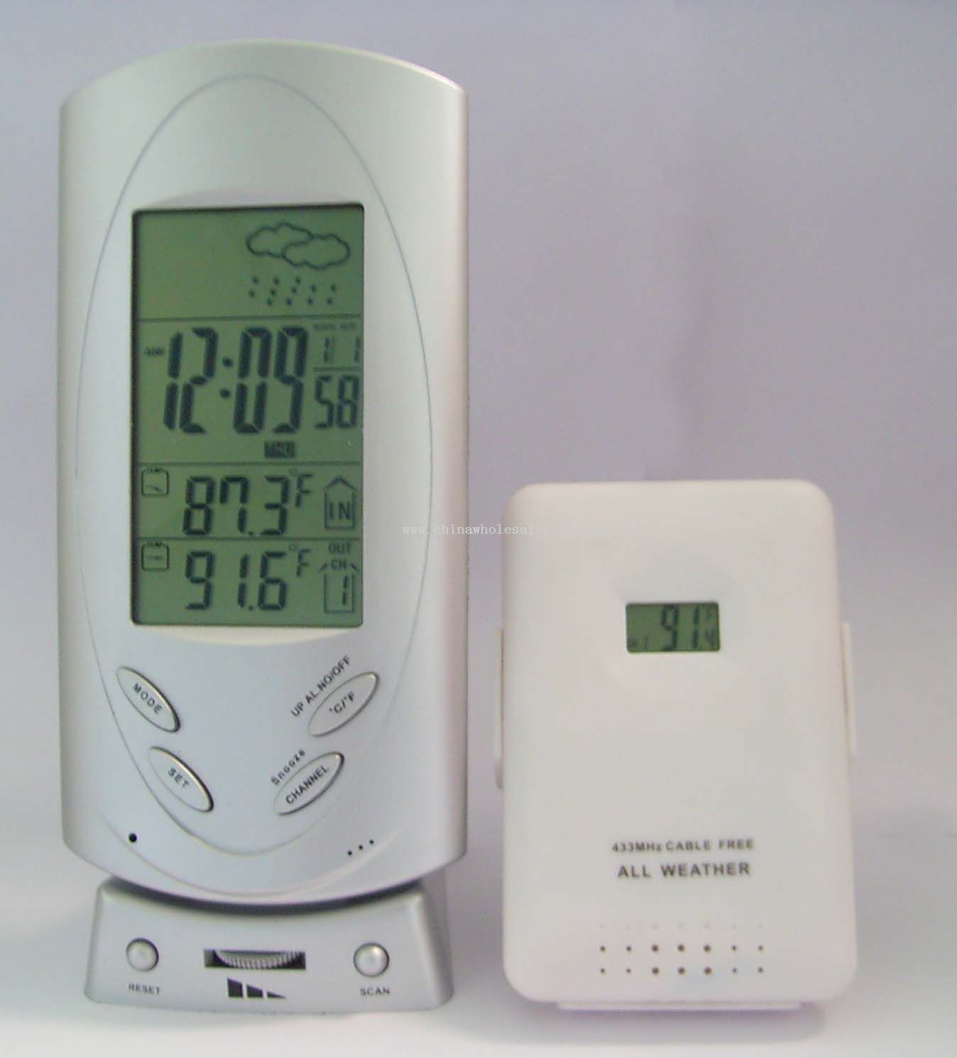 Station météo sans fil avec horloge FM Auto Scan Radio