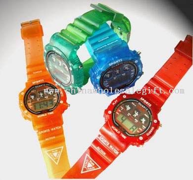 LCD WATCH, IN TRANSPARENT COLORS