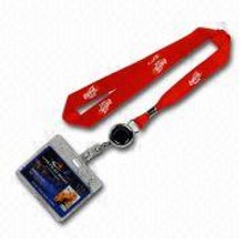 Nylon-Schlüsselband mit PVC-Kartenhalter, Abzeichen Haspel und Clamp Clip images