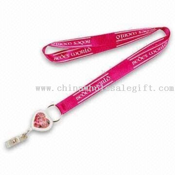 Cotton Lanyard with Badge Reel and Keyring Attachment