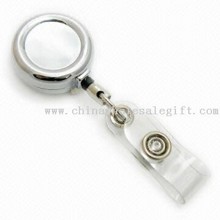 Retractable Key ID Badge carrete con acabado cromado images