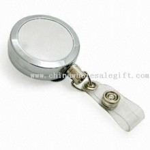 Retractable Key ID Badge carrete con acabado cromado images