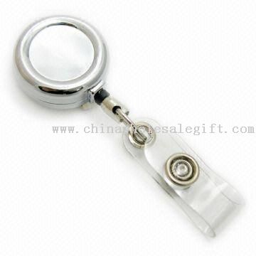 Retractable Key ID Badge Reel with Chrome-plated Finish