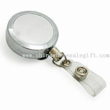 Retractable Key ID Badge carrete con acabado cromado