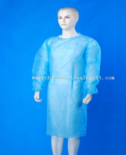 Surgical gown with knit cuffs