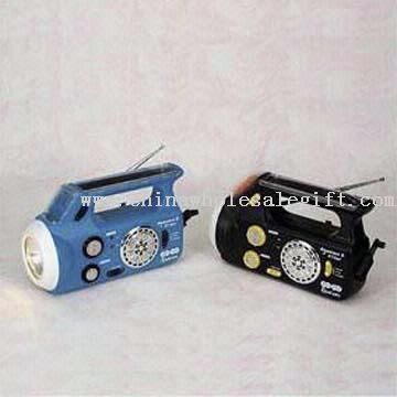 Rechargeable Solar Dynamo Lantern Radio with LED Indicator and Portable Handle