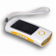 Solar FM Radio with Superbright LED Flashlight and Solar Panel