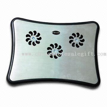 3-fan Notebook Cooling Pad con luz indicadora y de bajo ruido