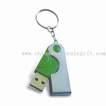 Swivel USB-flashdrev med 16MB til 8GB kapacitet, lavet af rustfrit stål og ABS