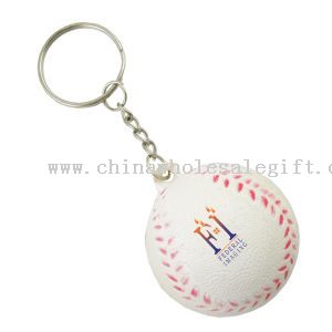 Baseball stress ball with key chain