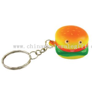 همبرگر در استرس مسکن کلید زنجیره ای/کلید برچسب و کلید دارنده در غذا
