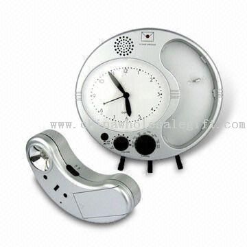 AM / FM Clock Radio dengan cahaya obor dan pesan pengingat fungsi