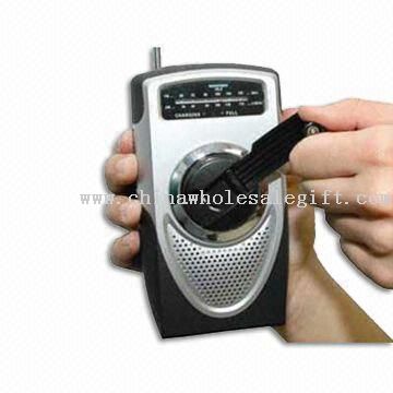 Winding-up AM/FM Band Radio with Hanging Rope, Speaker and Earphone