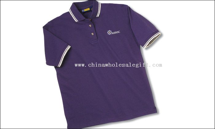 Blue Generation Tipped Pique Polo - Ladies