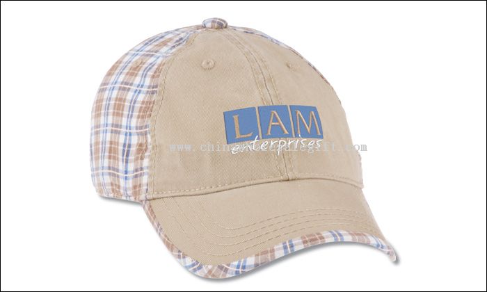 Six Panel Plaid Cap - Embroidered