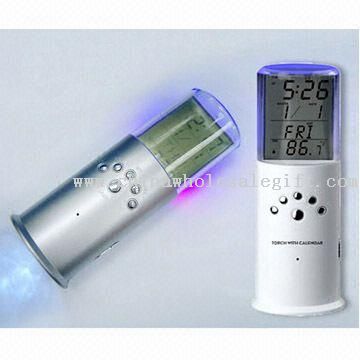 Calendar Clock with Flashlight and LED Torch