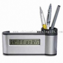 Calendar and Name-card Stand with Pen Holder Clock Time images