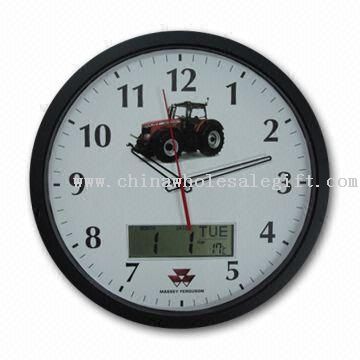 Promotional wall clock with calendar