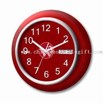 Promotional Wall Clock with Calendar, Made of Plastic