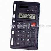 Eight Digits Handheld Calculator with Six Holes to Fix on Note Book images