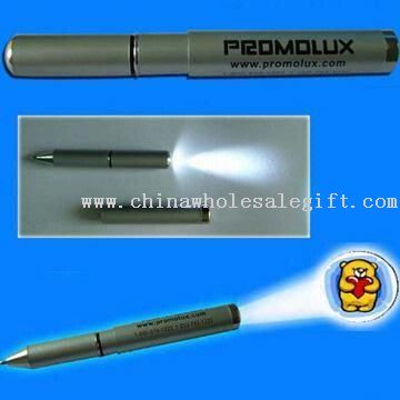 Metal LED Projection Pen with Torch