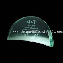 Jade crystal curve award Crystal Semi-circular Award with Etchings images