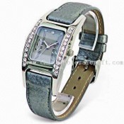 Wrist Metal Watch with PU Leather Belt images