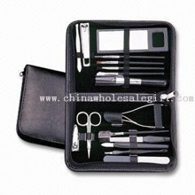 16-i-1 Makeup Kit & Manicure (Pedicure) sæt med PU læder etui images