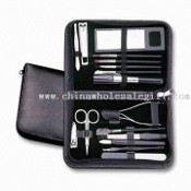 16-en-1 Kit de maquillaje & manicura (Pedicure) conjunto con funda de cuero PU images