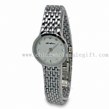 Watch with 6 Crystal Stones, Alloy Case and Band