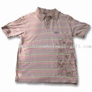 Pulsante Down Mens collare t-shirt con stampa frontale e maniche corte