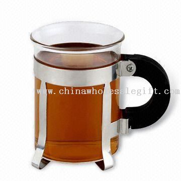 200mL Mug/French Press, Made of Stainless Steel + Glass