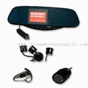 Bluetooth Handsfree kaca spion Car Kit dengan kamera dan 3,5 inci TFT layar dalam images